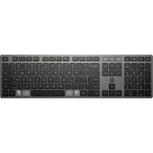 HP 725 Kabellose Tastatur für mehrere Geräte, Volle Größe (100%), Kabellos, RF Wireless + Bluetooth, Schwarz