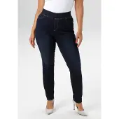 Aniston Plus Jeansleggings , Damen, Gr. 44, N-Gr, blau, Denim/Jeans, Obermaterial: 74% Baumwolle, 24% Polyester, 2% Elasthan, unifarben, lang, Jeans Jeansleggings, mit elastischem Bund