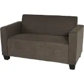 Mendler 2er Sofa Couch Lyon Loungesofa Stoff/Textil braun