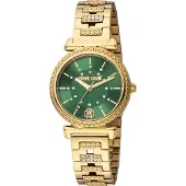 Roberto Cavalli RC5L025M0065 grün gold Edelstahl Damen Uhr NEU