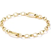 Thomas Sabo Charm-Armband "Charm Club Connect: mit einem Connect Link" Gr. 17, gold (gelbgoldfarben), Armbänder, Damen, 17, Silber 925 (recycelt), Charm-Armband