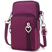 INF Kleine Umhängetasche für Handy Nylon Violett