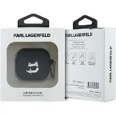 Karl Lagerfeld KLA4RUNCHK Apple AirPods 4 Hülle Silikon Choupette Kopf 3D schwarz