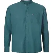 Jan Vanderstorm Langarmhemd "Stehkragenhemd KALLU", Herren, Gr. XL, weit, blau (petrol), Obermaterial: 100% Baumwolle CO., Hemden Langarmhemd