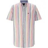 Babista Kurzarmhemd "Kurzarmhemd ELVARIN", Herren, Gr. XXL, weit, weiß (rot gestreift), Obermaterial: 100% Baumwolle CO., Hemden Kurzarmhemd
