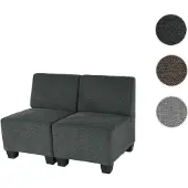 Mendler Modular 2-Sitzer Sofa Couch Lyon, Stoff/Textil anthrazit-grau, ohne Armlehnen