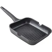 Supreme Grill Aus Aluminiumguss Mit Festem Gestreiftem Xylangriff 20 Cm
