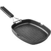 Supreme Grill Aus Aluminiumguss Mit Klappbarem Griff Mit Xylangestreifen 20 Cm