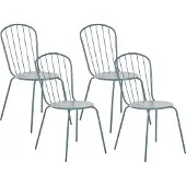 Beliani Gartenstuhl 4er Set Hellblau Metall Modern-Optik Gartenmöbel Terrasse Garten Patio