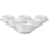 Villeroy & Boch Tasse "Suppentassen mit Untertassen Cellini 400 ml 6er Set weiß", weiß, Porzellan, Trinkgefäße, Tasse