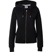 Superdry für Damen. W2012477A Sweatshirt Essential Logo Ziphood HB schwarz (XXS), Lässig, Baumwolle