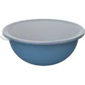 Rotho CARUBA Schüssel mit Deckel, 4,8 Liter, Salatschüssel ideal um Speisen zuzubereiten und frisch zu halten, Farbe: horizon blue