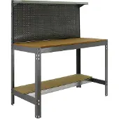 Simon Rack PROREGAL Werkbank BUFFALO mit Werkzeugwand und Ablage | HxBxT 84x120x61cm | Traglast 600kg | Grau