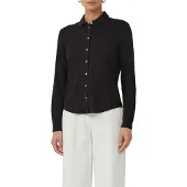 s.Oliver Black Label Hemdbluse mit Perlmuttknöpfen