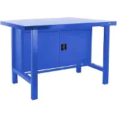 Simon Rack PROREGAL Werkbank BUFFALO METAL mit Schrank | HxBxT 83x150x73cm | Traglast 600kg | Blau