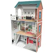 Deqube Soho 3-stöckiges Holzpuppenhaus Durchsichtig Durchsichtig One Size