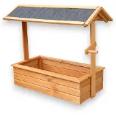 Promadino Pflanzkübel "Zierbrunnen Chiemsee", braun (honigbraun), B:94cm H:77cm T:49cm, Holzwerkstoff, Pflanzgefäße, Pflanzkübel, BxTxH: 94x49x77 cm