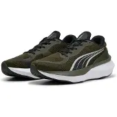 Puma Laufschuh "SCEND PRO 2", Damen, Gr. 43, grün (schwarz olive, schwarz), Textil, Schuhe Laufschuh