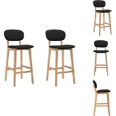 vidaXL Barhocker 2 Stk. Schwarz Stoff - Barhocker