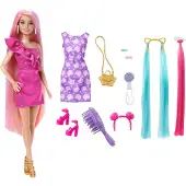 Barbie Fun & Fancy Hair Puppe mit extralangem, buntem blondem Haar und Styling-Zubehör, Modepuppe, Weiblich, 3 Jahr(e), Mädchen, 298 mm, 185 g