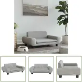 The Living Store Hundebett Hellgrau 70x45x33 cm Samt