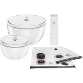 Zwilling Fresh & Save BOWLS Vakuum Starter Set, Glas / M/L, 9-tlg, Transparent-Weiß