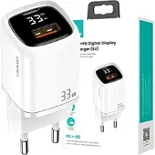 Usams Ład. Siec. 1Xusb-C+1Xusb T46 33W(Nur Kopf) Pd3.0 +Qc3.0 Schnellladung Biały/Weiß Cc152Tc02 (Us-Cc152)