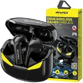 Awei Bluetooth Kopfhörer 5.0 T35 Tws + Gaming Docking Station Schwarz/Schwarz