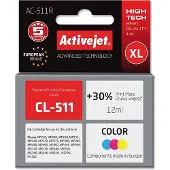ActiveJet AC-511R Tintenpatrone (Ersatz für CL-511; Prämie; 12ml; farbe), Hohe (XL-) Ausbeute, Cyan, Magenta, Gelb, Tinte auf Farbstoffbasis, 12 ml, 1 Stück(e), Einzelpackung