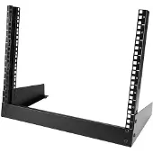 StarTech.com .com 8HE Netzwerkschrank mit offenem Rahmen - 19" 2 Pfosten Freistehendes Tisch Rack für Computer, Server, AV, Medien, IT & Daten Geräte, Freistehendes Gestell, 8U, 50 kg, 2,2 kg, Schwarz