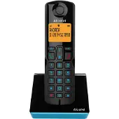 Alcatel S280 SOLO BLUE, DECT-Telefon, Kabelloses Mobilteil, Freisprecheinrichtung, 50 Eintragungen, Anrufer-Identifikation, Schwarz, Blau