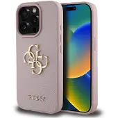 GUESS Pu Grained 4g Metal Logo Iphone 15 Pro Max Handyhülle