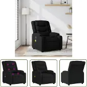The Living Store Massagesessel Schwarz Stoff