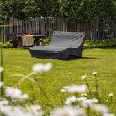SCALANT Waldsofa Premium mit Auflage, Kissen und Schutzhülle, WPC-Latten, Wellenliege