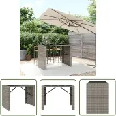 The Living Store Bartisch mit Glasplatte Grau 145x80x110 cm Poly Rattan