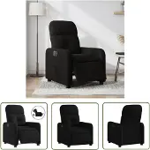 The Living Store Relaxsessel Elektrisch Schwarz Stoff