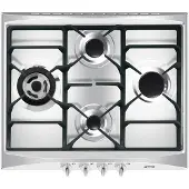 Smeg Cucina SR264XGH2 Kochfeld Schwarz, Silber Integriert 60 cm Gaskochfeld 4 Zone(n)