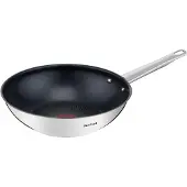 Tefal Cook Eat B9221904, Rund, Wok-/Bratpfanne, Edelstahl, Titan, Edelstahl, Thermo-Punkt