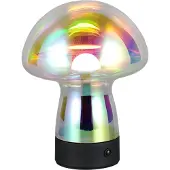 REALITY IMPORT Tischlampe Dooley wiederaufladbar mit farbigem Glas