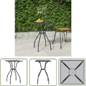 The Living Store Gartentisch Anthrazit 50x50x72 cm Stahlgitter