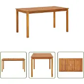 The Living Store Gartentisch 140x80x74 cm Massivholz Akazie