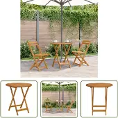The Living Store Klappbarer Gartentisch 70 cm Massivholz Akazie