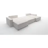 Fun-Möbel Wohnlandschaft Schlafsofa Sofa CONOR PREMIUM Stoff Poso Dunkelgrau