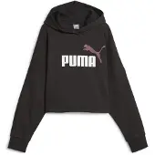 Puma Ess Logo Cropped Kapuzenpullover Schwarz 5-6 Years Mädchen Schwarz 5-6 Years