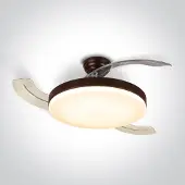ONE Light LED-Deckenventilator Plafo mit transparente Ventilatorblätter - Braun