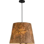 Searchlight Hängeleuchte Isla, Ø 45 cm, braun, beige, Bambus, Stahl