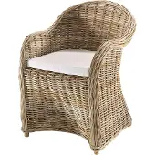 Locker Kobolo Rattansessel Boston New aus Rattan - kubu grey - mit Sitzkissen