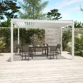 Sweeek - Lamellenwand 130cm für Pergola Triomphe 3x4m - Weiß