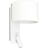 Faro Wandleuchte Fold mit LED-Leseleuchte, weiß