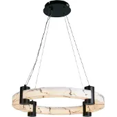 Searchlight LED-Hängeleuchte Moonbeam, Ring, schwarz, weiß, Metall
